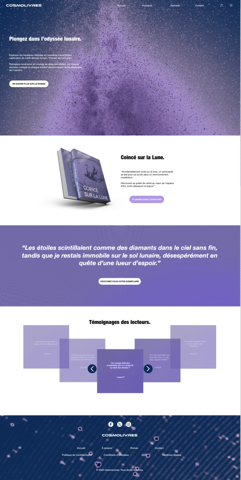 Design maquette site web livre