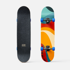 Design produit skateboard coloré vintage