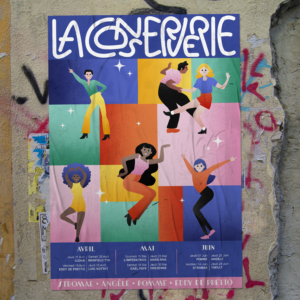 Design affiche salle de concert illustration personnages