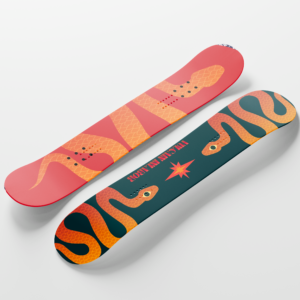 Design produit snowboard vintage