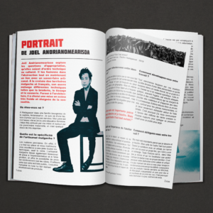 Design mise en page article magazine d'art engagé