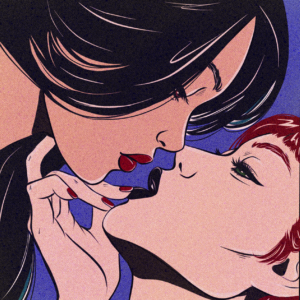 Illustration de femmes qui s'embrassent romantique